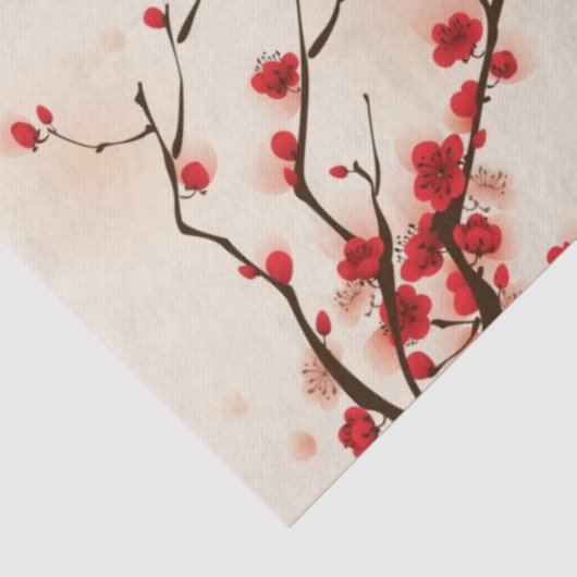 Orientalische Artmalerei, Pflaumenblüte im Seidenpapier (Ausschnitt)