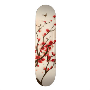 Orientalische Artmalerei, Pflaumenblüte im Skateboard