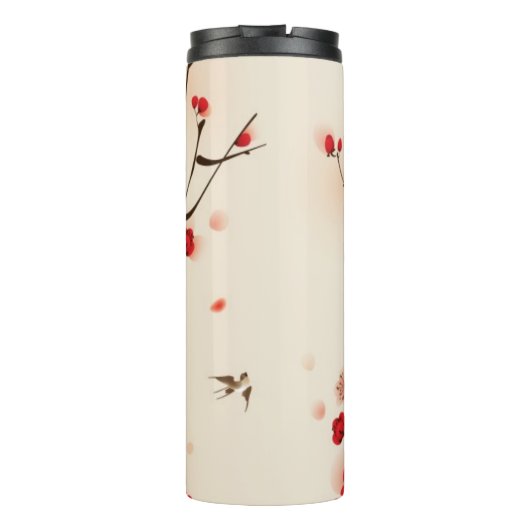 Orientalische Artmalerei, Pflaumenblüte im Thermosbecher (Rückseite)