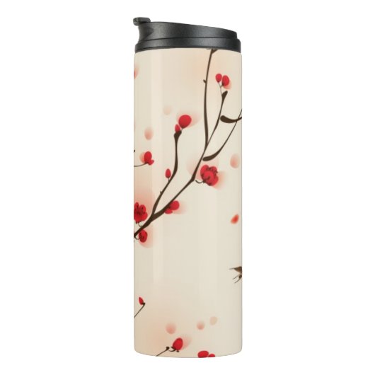 Orientalische Artmalerei, Pflaumenblüte im Thermosbecher (Nach rechts gedreht)