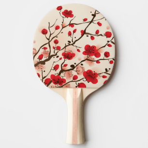 Orientalische Artmalerei, Pflaumenblüte im Tischtennis Schläger