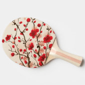Orientalische Artmalerei, Pflaumenblüte im Tischtennis Schläger (Seitenansicht)