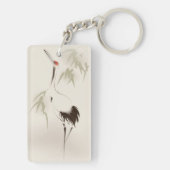 Orientalische Artmalerei, Rot-gekrönter Kran Schlüsselanhänger (Rückseite)