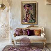 Orientalische Ästhetik Japanische Geisha Portrait Seidenpapier