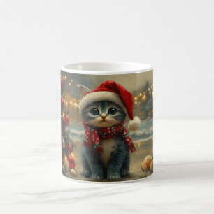 Orientalische Blaue Katze Weihnachten Vintage Stra Kaffeetasse