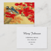 Orientalische blaue Vögel und Herbstlaub Visitenkarte (Vorne/Hinten)