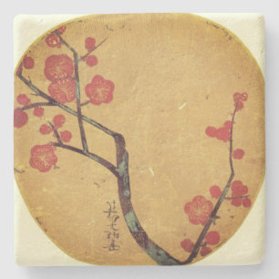 Orientalische Blumen vintage japanische Kirschblüt Steinuntersetzer