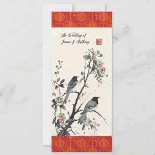 Orientalische Blumen Vögel moderne chinesische Hoc Einladung