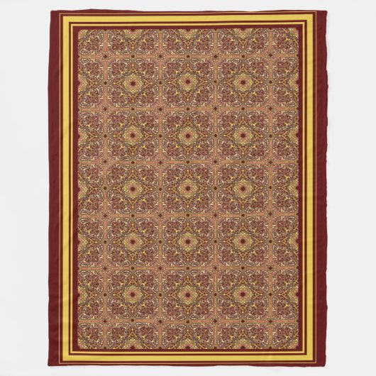 Orientalische Blumendekoration Fleecedecke (Vorderseite)