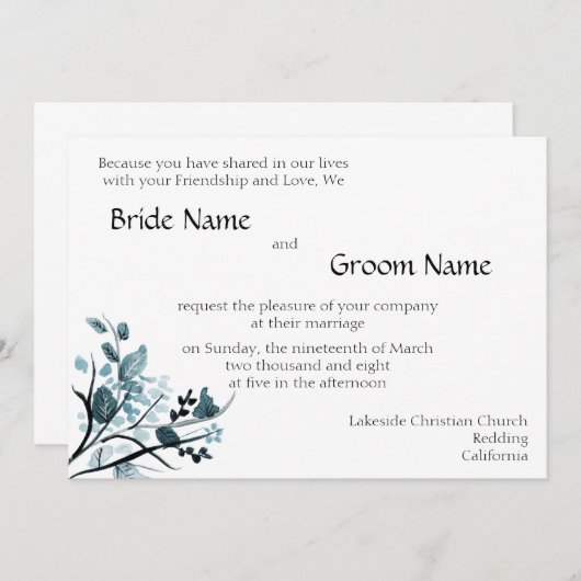 Orientalische Blüte Einladungs-Tem Einladung (Vorne/Hinten)