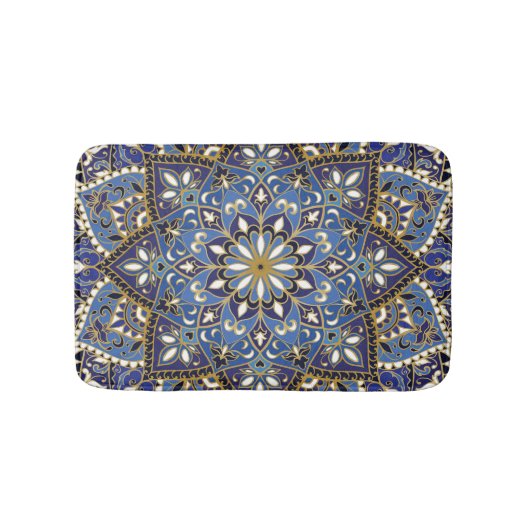 Orientalische Blüte: Vintager Teppich Badematte (Vorderseite)