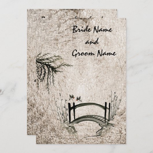 Orientalische Brücke Einladung (Vorne/Hinten)