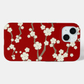 Orientalische Creme Sakura Zen Kirsche Blüten Rot Case-Mate iPhone Hülle (Rückseite (Horizontal))