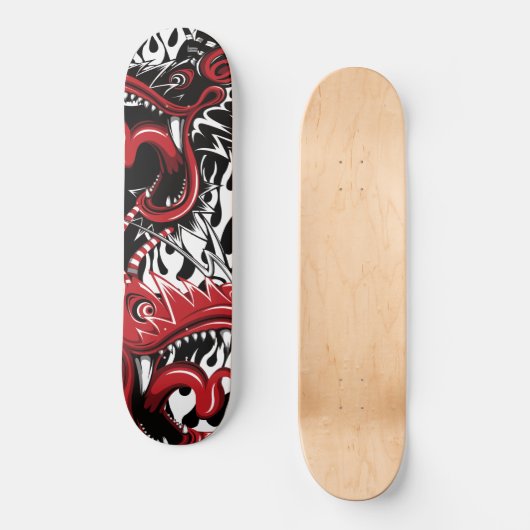 Orientalische Drachegraphik Skateboard (Vorderseite)
