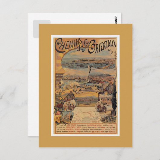 Orientalische Eisenbahnen nach Konstantinopel in d Postkarte (Vorne/Hinten)