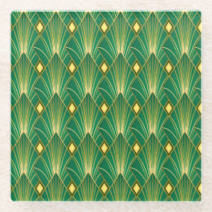 Orientalische Eleganz: Art Deco Tapete Glasuntersetzer