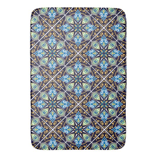 Orientalische Fliesen, Azulejos diagonal Badematte (Vorderseite Vertikal)