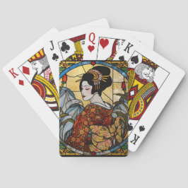 Orientalische Geisha-Buntglas   Spielkarten
