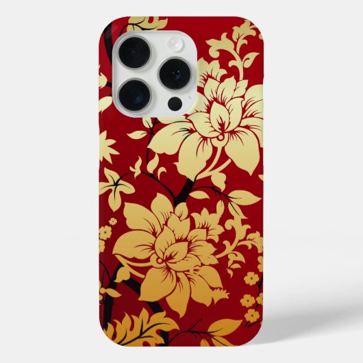 Orientalische Golden Blume auf Rot Case-Mate iPhone Hülle (Rückseite)