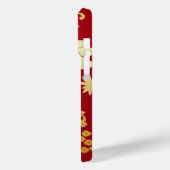 Orientalische Golden Blume auf Rot Case-Mate iPhone Hülle (Rückseite / Links)