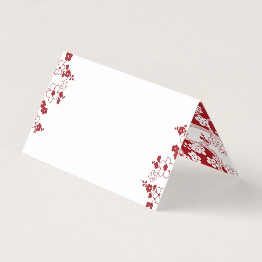 Orientalische Hochzeit von Rot und Weiß Visitenkarten (Rückseite)