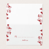 Orientalische Hochzeit von Rot und Weiß Visitenkarten (Außenseite Aufgefaltet)