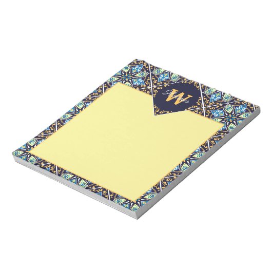 Orientalische Kacheln, Diagonale Azulejos Notizblock (Rotiert)