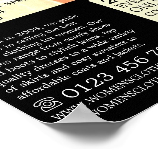 Orientalische Kleidung, Bekleidungsartikelwerbung  Poster (Ecke)