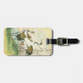 Orientalische Kräne durch das Wasser Gepäckanhänger (Vorderseite horizontal)