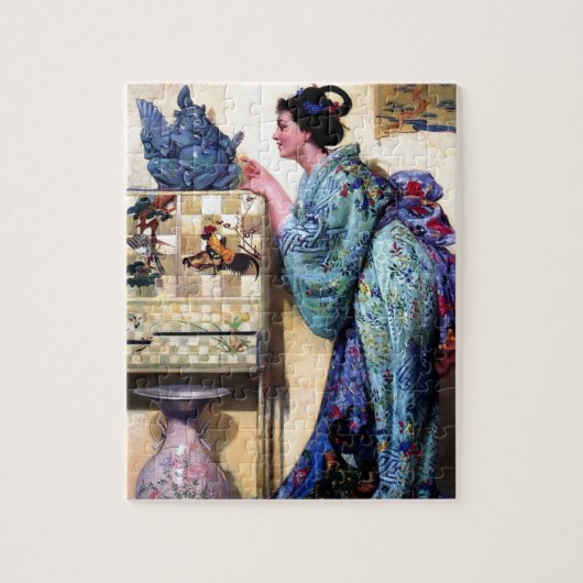 Orientalische Kunst-Frau Paintng Puzzle (Vertikal)