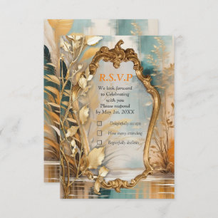 Orientalische Kunstszenen Asiens RSVP Karte