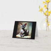 Orientalische Kurzhaarkatze Karte (Gelbe Blume)