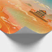 Orientalische Landschaftsmalerei, klassische Pai Geschenkpapier (Ecke)