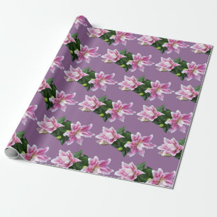 Orientalische Lilien von Stargazer mit anpassbarem Geschenkpapier