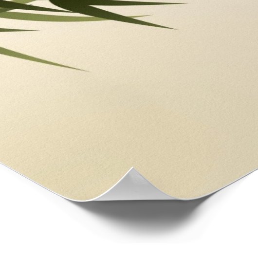 Orientalische Malerei, Bambuszweige Poster (Ecke)