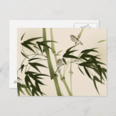 Orientalische Malerei, Bambuszweige Postkarte (Vorne/Hinten)
