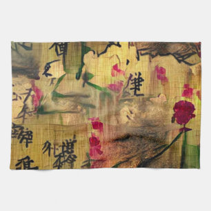 Orientalische Malerei. Japanischer Stil Geschirrtuch