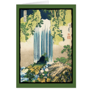 Orientalische Malerei Wasserfall über Hütte