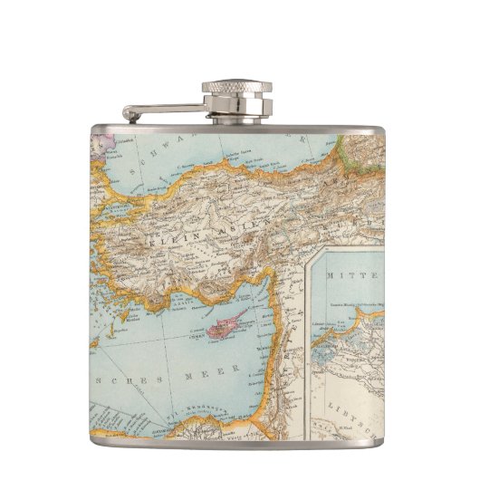 Orientalische Mittelmeerkarte Flachmann (Vorderseite)