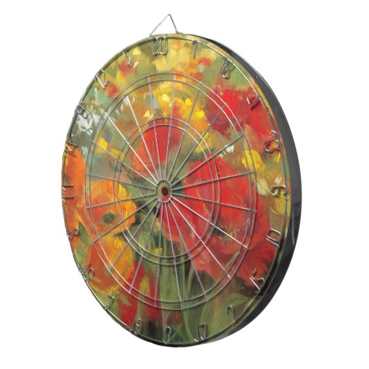 Orientalische Mohnblumen-Feld Dartscheibe (Vorderseite rechts)