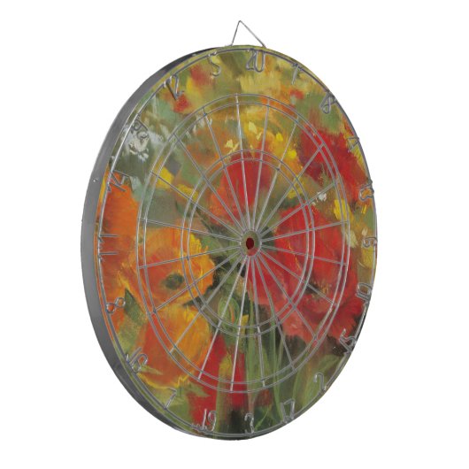 Orientalische Mohnblumen-Feld Dartscheibe (Vorderseite Links)