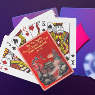Orientalische Pagode Chinesisches Neujahr Spielkarten