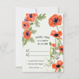 Orientalische Poppies Blumenmuster RSVP Karte