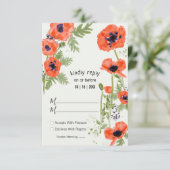 Orientalische Poppies Blumenmuster RSVP Karte (Stehend Vorderseite)