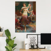 Orientalische Schönheit mit Rose von Hans Zatzka - Poster (Heimbüro)