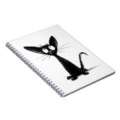 Orientalische schwarze Katze Notizblock (Rechte Seite)