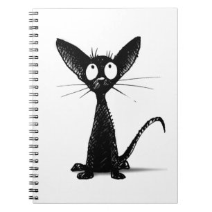 Orientalische schwarze Katze Notizblock