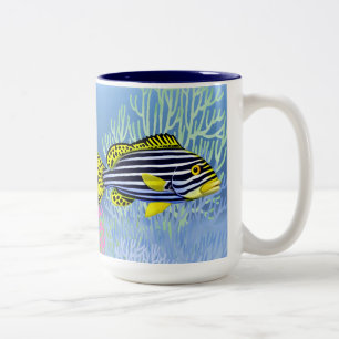 Orientalische Sweetlips Riff-Fisch-Tasse Zweifarbige Tasse