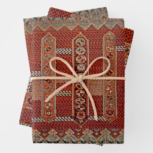 Orientalische Teppichgestaltung in Orangen Geschenkpapier Set (Beispiel)
