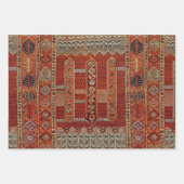 Orientalische Teppichgestaltung in Orangen Geschenkpapier Set (Vorderseite)